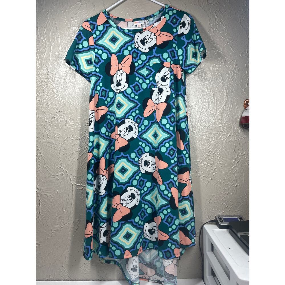 Disney Minnie LulaRoe Carly Teal‎ Dress Size XS